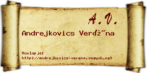 Andrejkovics Veréna névjegykártya